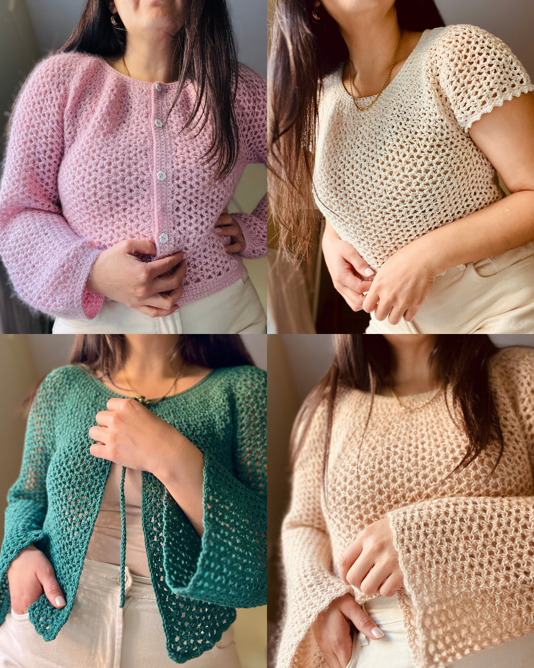 Patrón Top y Sweater Nube + Patrón Cárdigan Nube (PDF con videos y gráficos)